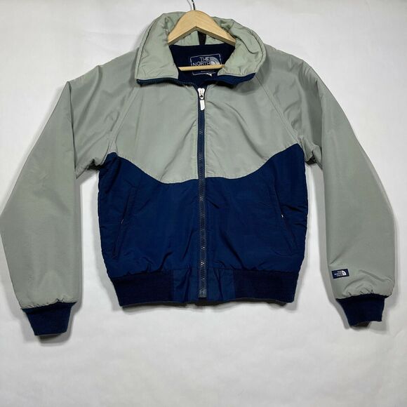 North‎ Face Jacket Women Size Medium Made in the USA Gray Blue Full Zip - Picture 1 of 12